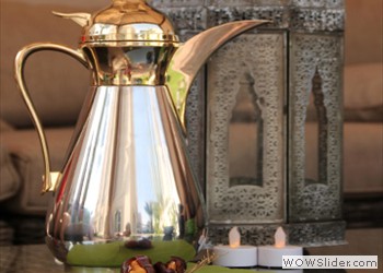 Arabic coffee in a traditional dallah
